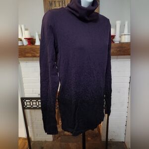 Athleta purple with black splatter turtleneck